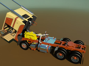 352 semi truck Modèle 3D