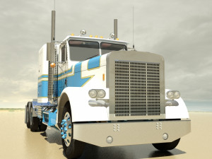 flc semi truck 3D 模型