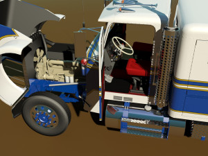 flc semi truck 3D 模型