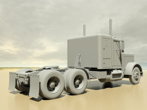 flc semi truck 3D 模型