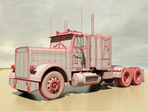 flc semi truck 3D 模型