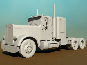 flc semi truck 3D 模型