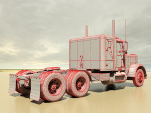 flc semi truck 3D 模型