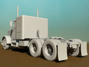 flc semi truck 3D 模型