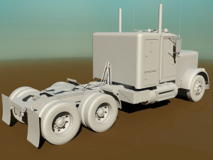flc semi truck 3D 模型