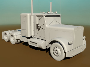 flc semi truck 3D 模型