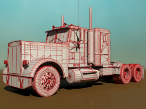 flc semi truck 3D 模型