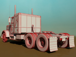 flc semi truck 3D 模型