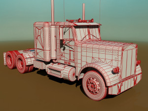 flc semi truck 3D 模型