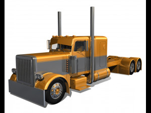custom semi truck Modello 3D