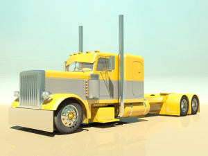 custom semi truck Modèle 3D