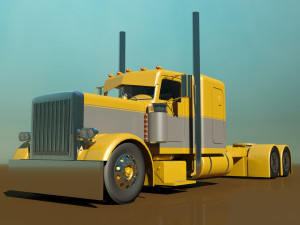 custom semi truck Modèle 3D
