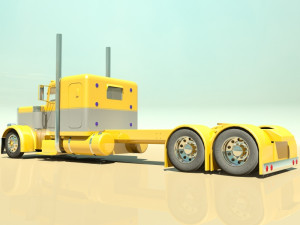 custom semi truck Modèle 3D