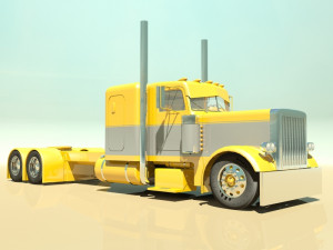 custom semi truck Modèle 3D
