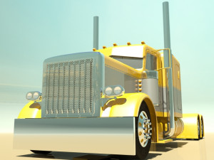 custom semi truck Modèle 3D