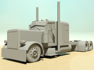 custom semi truck Modèle 3D