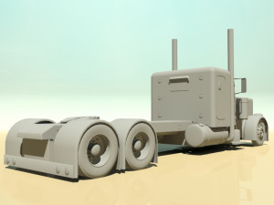 custom semi truck Modèle 3D