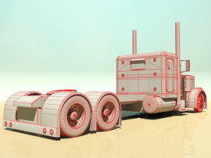 custom semi truck Modèle 3D