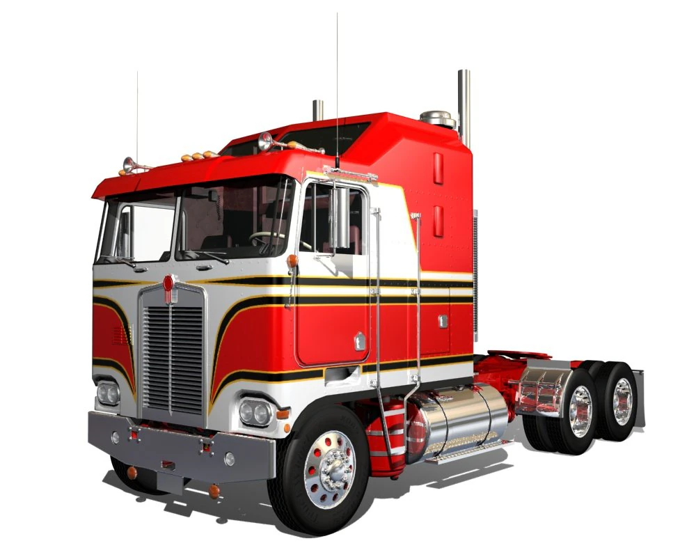 k100c semi truck 3D Model .c4d .max .obj .3ds .fbx .stl .blend