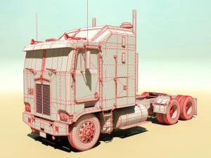 k100c semi truck 3D Model
