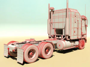 k100c semi truck 3D Model