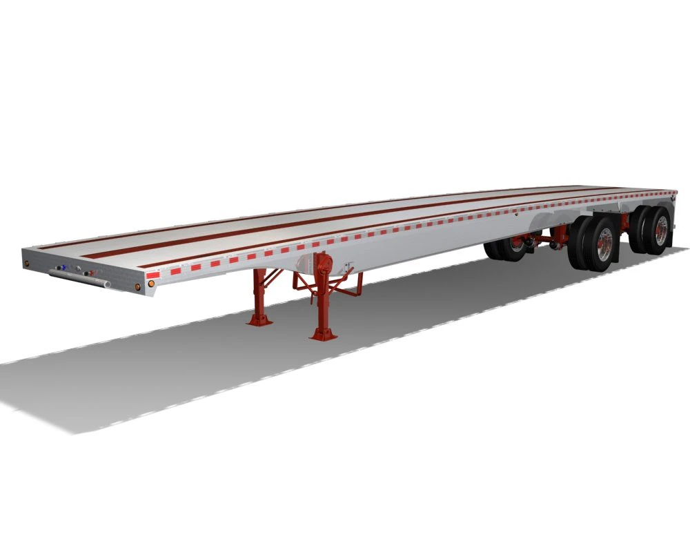 aluminum flatbed trailer 3D Model .c4d .max .obj .3ds .fbx .stl .blend 