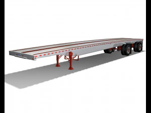 rimorchio a pianale in alluminio Modello 3D