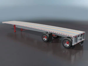 aluminum flatbed trailer 3D Model