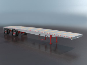 aluminum flatbed trailer Modèle 3D