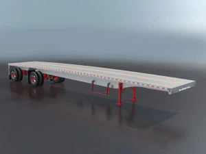 aluminum flatbed trailer 3D Model