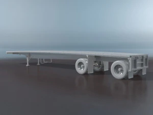 aluminum flatbed trailer 3D Model