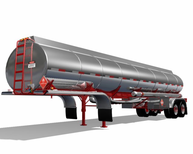 tanker trailer 3D Модель .c4d .max .obj .3ds .fbx .stl .blend 
