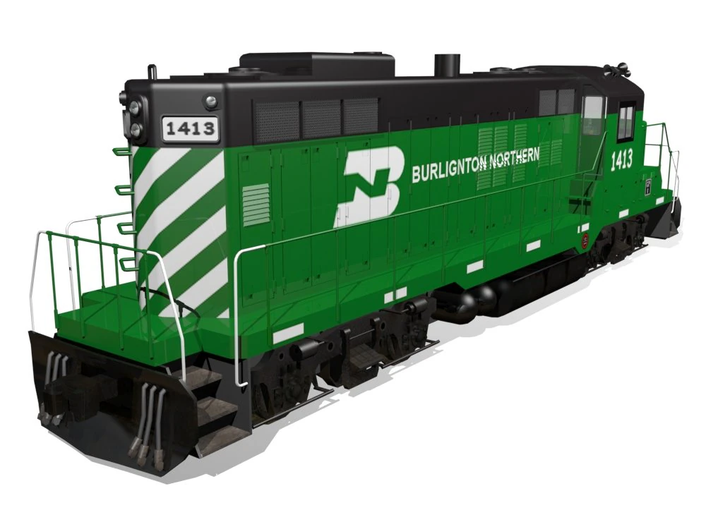 diesel locomotive 3D Model .c4d .max .obj .3ds .fbx .stl .blend 