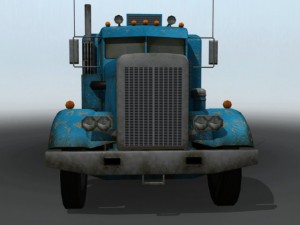 old semi truck 3D Модель