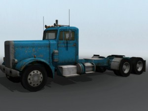 old semi truck 3D Модель