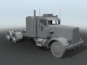 old semi truck 3D Модель