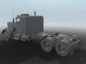 old semi truck 3D Модель
