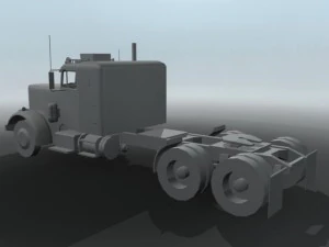 old semi truck 3D Model