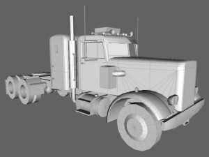old semi truck 3D Модель
