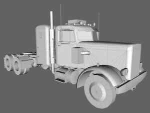 old semi truck 3D Model