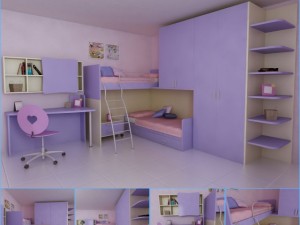 violetta kids room Modelo 3D
