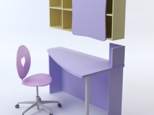 heart chairdeskshelving Model 3D