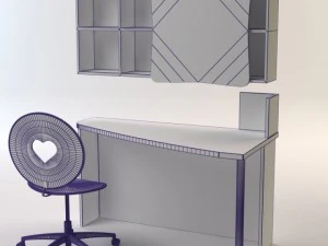 heart chairdeskshelving 3D Model