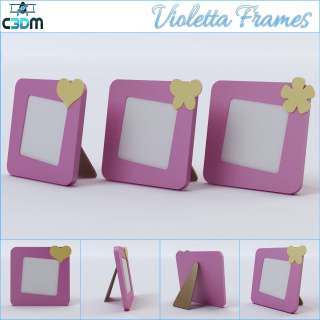violetta photo frames 3D Model .c4d .max .obj .3ds .fbx .stl .blend 