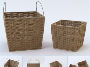 wicker baskets Modèle 3D