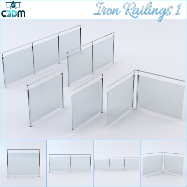 iron railings 1 Modello 3D .c4d .max .obj .3ds .fbx .stl .blend