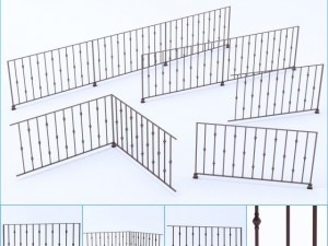 iron railings 4 3D 모델