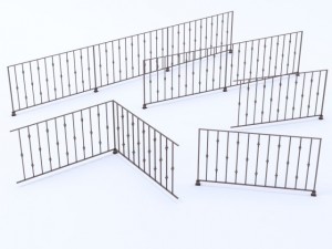 iron railings 4 3D Model