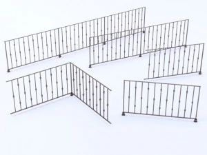 iron railings 4 3D Model