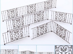 iron railings 5 3D 모델
